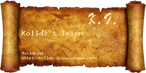 Kollát Ixion névjegykártya